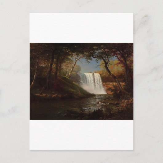 Albert Bierstadt Malerei Wald Wasserfall Destiny Postkarte (Vorderseite)