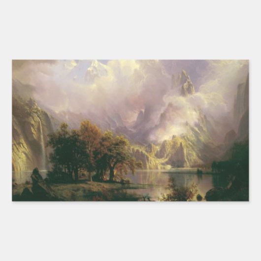 Albert Bierstadt - Rocky Mountains Landschaft Rechteckiger Aufkleber (Vorderseite)