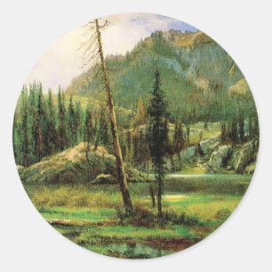 Albert Bierstadt - Sierra Nevada Mountains, Runder Aufkleber
