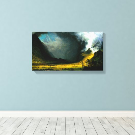 Albert Bierstadt Storm im Gebirge Leinwanddruck (Insitu (Holzboden))
