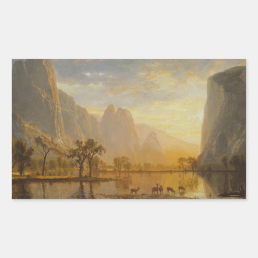 Albert Bierstadt - Tal des Yosemite Rechteckiger Aufkleber (Vorderseite)