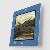 Albert Bierstädter Männer in zwei Kanus, 1866 Lein Quadratische Wanduhr (Winkel)