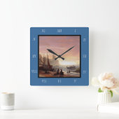 Albert Bierstadts "Die Fischereiflotte" - Leinwand Quadratische Wanduhr (Zuhause)