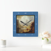 Albert Bierstadts Gemälde, In den Bergen 1867 Quadratische Wanduhr (Zuhause)