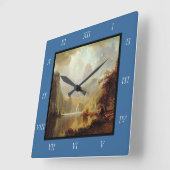 Albert Bierstadts Gemälde, In den Bergen 1867 Quadratische Wanduhr (Winkel)