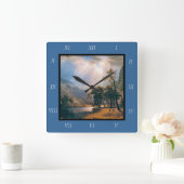 Albert Bierstadts Halbkuppel, Yosemitetal 1870 Quadratische Wanduhr (Zuhause)