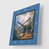 Albert Bierstadts Halbkuppel, Yosemitetal 1870 Quadratische Wanduhr (Winkel)