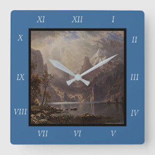 Albert Bierstadt's Lake Tahoe, 1868 Canvas Print Quadratische Wanduhr