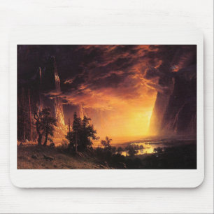 Albert Bierstadts Sonnenuntergang im Yosemite-Tal Mousepad
