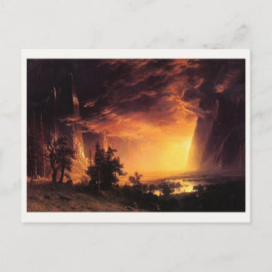Albert Bierstadts Sonnenuntergang im Yosemite-Tal Postkarte
