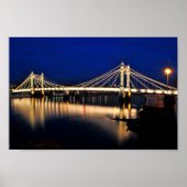 Albert Bridge At Night West London Poster (Vorne)