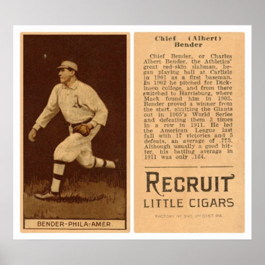 Albert Chief Bender Baseball 1912 Poster (Vorne)