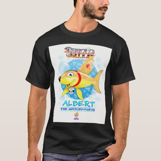 Albert der Wachhund-Fisch T-Shirt (Vorderseite)