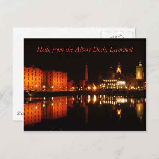 Albert dock, Hallo von Albert Dock, Liverpool Postkarte (Vorne/Hinten)