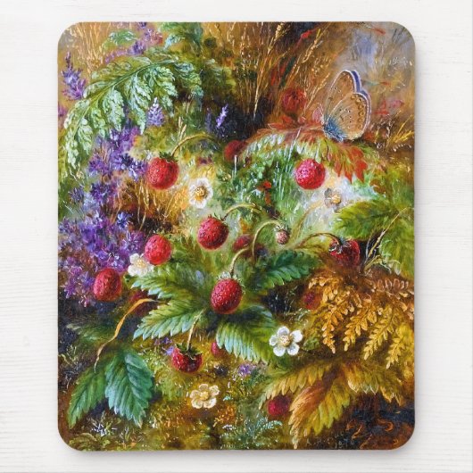 Albert Dürer Lucas: Walderdbeeren u. Schmetterling Mousepad (Vorne)