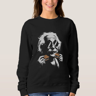 Albert Eating S'Mores - Funny Graphic Classic Art Sweatshirt