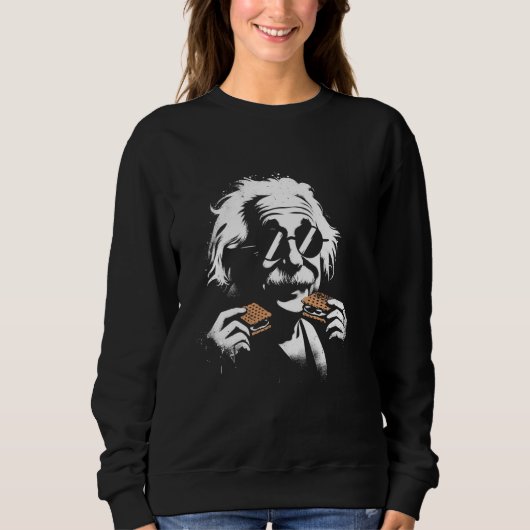 Albert Eating S'Mores - Funny Graphic Classic Art Sweatshirt (Vorderseite)