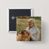 Albert Edelfelt - Alte Frau mit einem kleinen Korb Button (Vorne & Hinten)