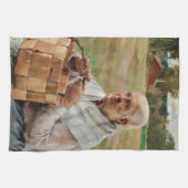 Albert Edelfelt - Alte Frau mit einem kleinen Korb Geschirrtuch (Horizontal)