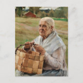 Albert Edelfelt - Alte Frau mit einem kleinen Korb Postkarte (Vorderseite)