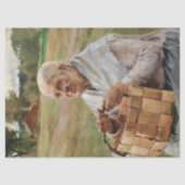 Albert Edelfelt - Alte Frau mit einem kleinen Korb Seidenpapier (Vorderseite)