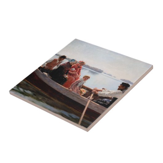 Albert Edelfelt - Auf die Feier gehen Fliese (Seite)