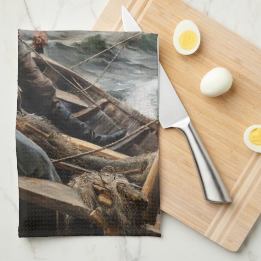 Albert Edelfelt - Auf See Geschirrtuch (Viertel Falte)