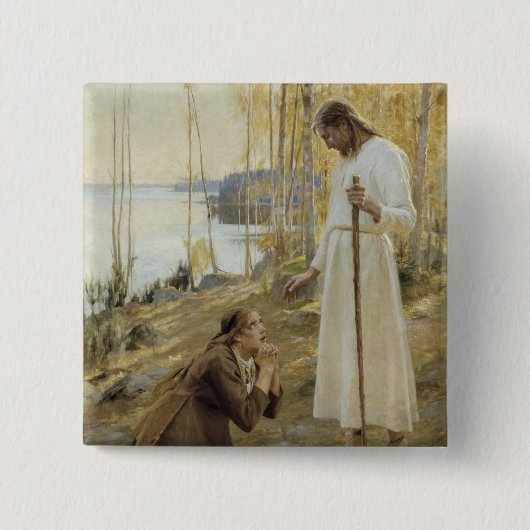 Albert Edelfelt - Christus und Maria Magdalena Button (Vorderseite)