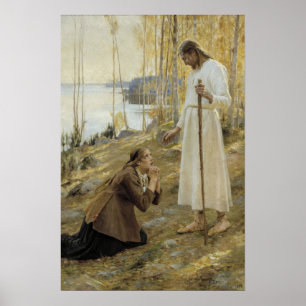 Albert Edelfelt - Christus und Maria Magdalena Poster