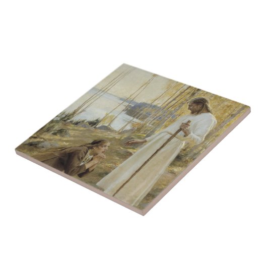 Albert Edelfelt - Christus und Maria Magdalene Fliese (Seite)