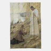 Albert Edelfelt - Christus und Maria Magdalene Geschirrtuch (Vertikal)