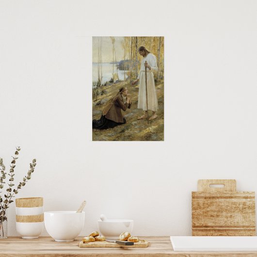 Albert Edelfelt - Christus und Maria Magdalene Poster (Küche)