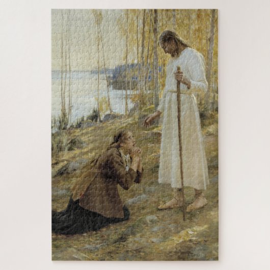 Albert Edelfelt - Christus und Maria Magdalene Puzzle (Vertikal)