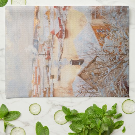 Albert Edelfelt - Dezember Day Geschirrtuch (Gefaltet)