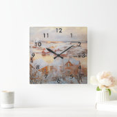 Albert Edelfelt - Dezember Day Quadratische Wanduhr (Zuhause)