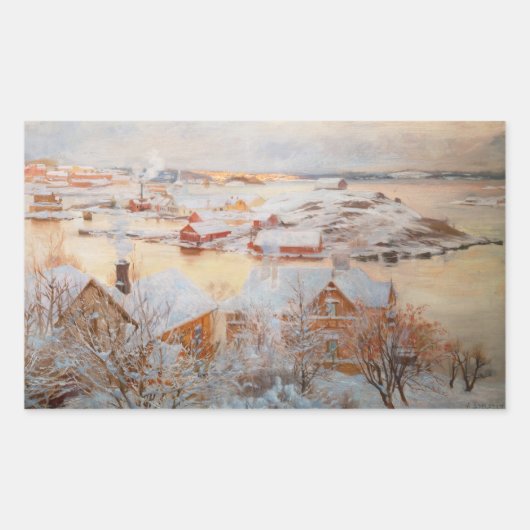 Albert Edelfelt - Dezember Day Rechteckiger Aufkleber (Vorderseite)