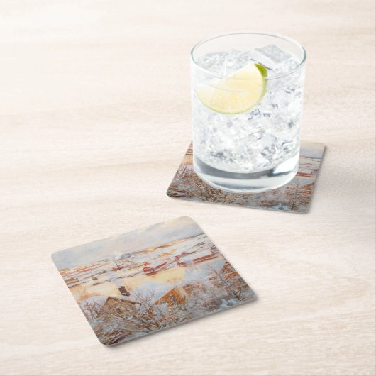 Albert Edelfelt - Dezember Day Rechteckiger Pappuntersetzer (Vor Ort)