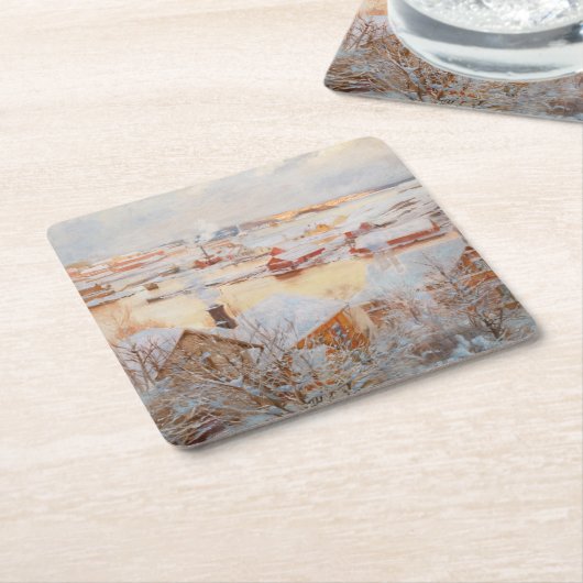 Albert Edelfelt - Dezember Day Rechteckiger Pappuntersetzer (angewinkelt)