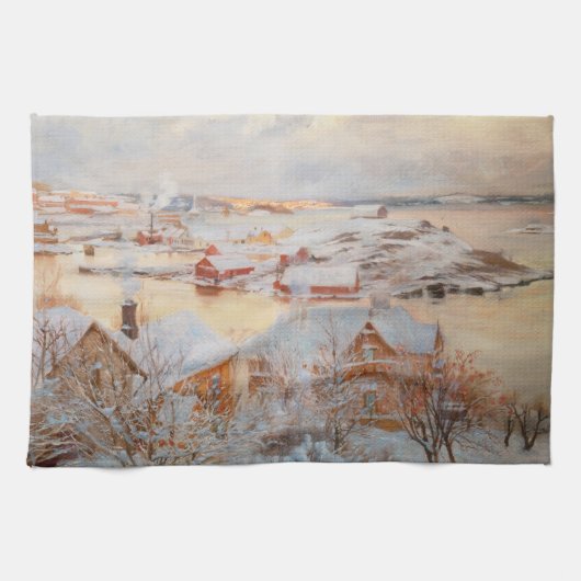 Albert Edelfelt - Dezembertag Geschirrtuch (Horizontal)
