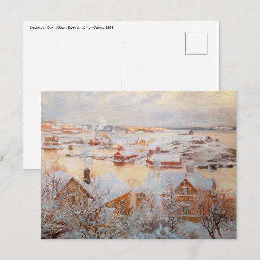 Albert Edelfelt - Dezembertag Postkarte (Vorne/Hinten)