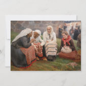 Albert Edelfelt - Frauen außerhalb der Kirche Einladung (Vorderseite)