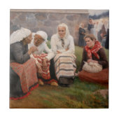 Albert Edelfelt - Frauen außerhalb der Kirche Fliese (Vorderseite)