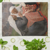 Albert Edelfelt - Frauen außerhalb der Kirche Geschirrtuch (Gefaltet)