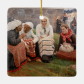 Albert Edelfelt - Frauen außerhalb der Kirche Keramikornament (Rückseite)