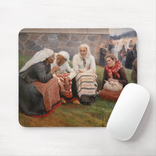 Albert Edelfelt - Frauen außerhalb der Kirche Mousepad (Mit Mouse)