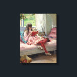 Albert Edelfelt - Gute Freunde Leinwanddruck<br><div class="desc">Gute Freunde (Portrait der Schwester des Künstlers Bertha Edelfelt) - Albert Edelfelt,  Oil on Wood Panel,  1881</div>