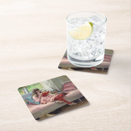 Albert Edelfelt - Gute Freunde Rechteckiger Pappuntersetzer (Vor Ort)