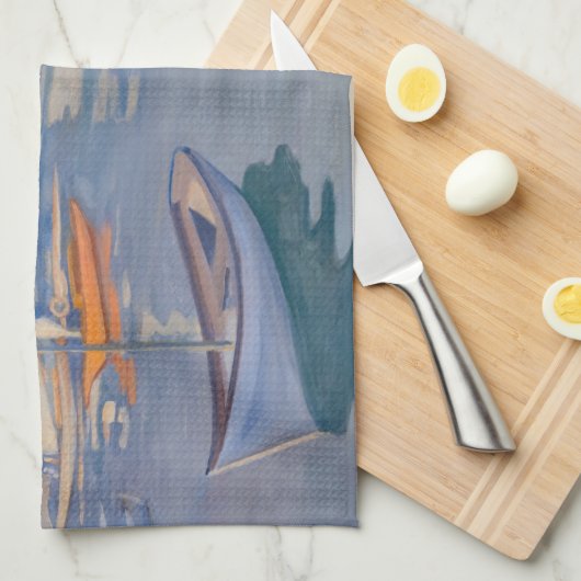 Albert Edelfelt - Hafen in Helsinki Geschirrtuch (Viertel Falte)