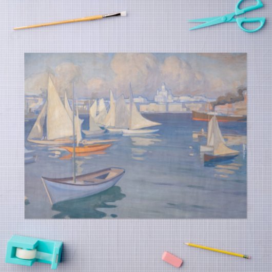 Albert Edelfelt - Hafen in Helsinki Seidenpapier (Basteln)