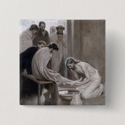 Albert Edelfelt - Jesus wäscht den Jüngern die Füß Button (Vorderseite)